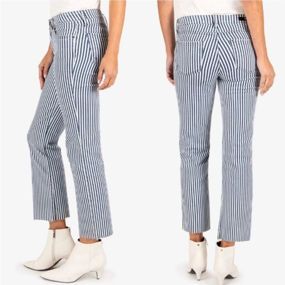 Kut from the Kloth Navy and White Striped Pants